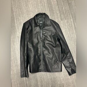 Black leather jacket size L